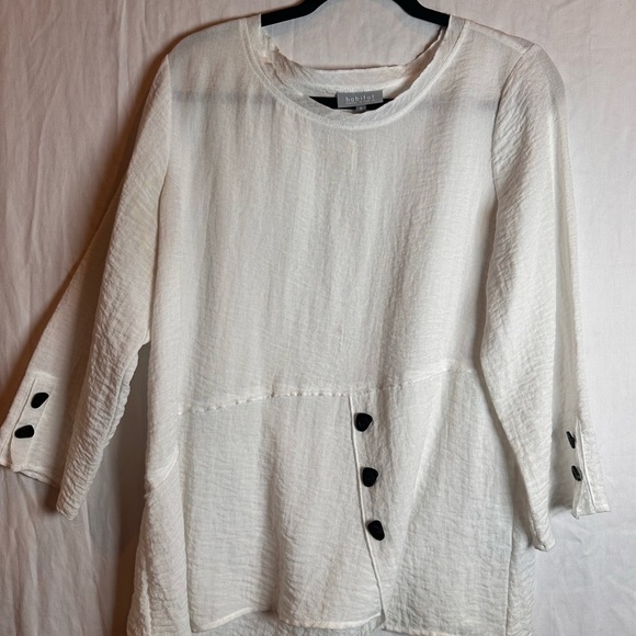 Habitat White Bohemian Sleeve Top. - Picture 1 of 6